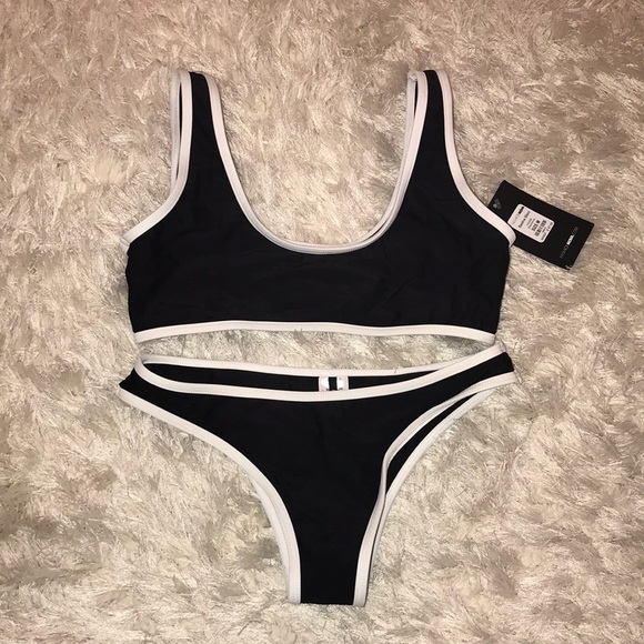 Fashion Nova Other - Fashion Nova black Bikini with a white trim NWT